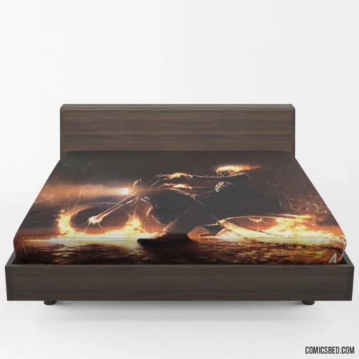 Ghost Rider Marvel Flaming Hero Comic Fitted Sheet