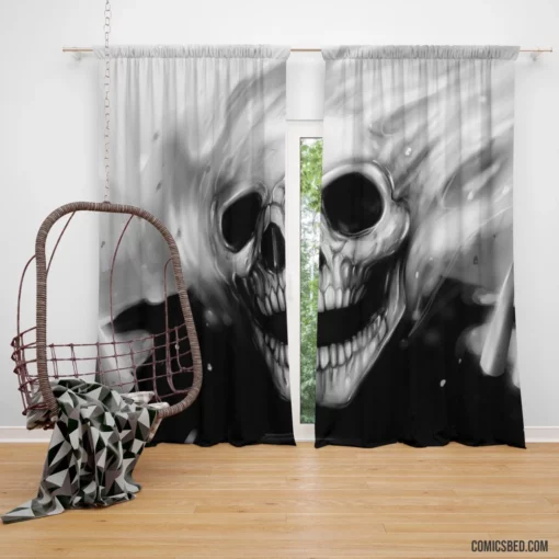 Ghost Rider Skull Haunting Stare Comic Curtain