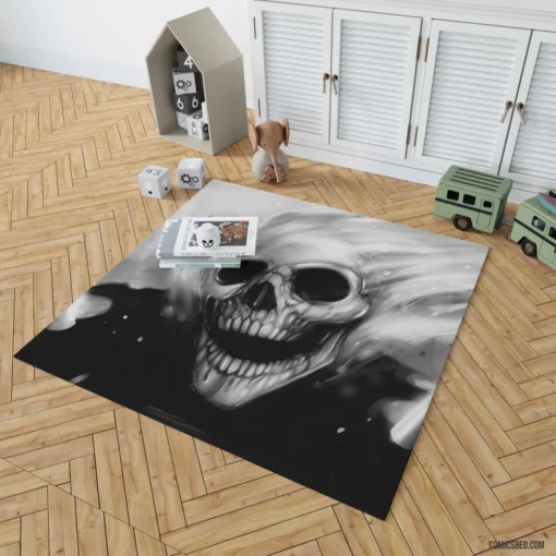 Ghost Rider Skull Haunting Stare Comic Rug 1