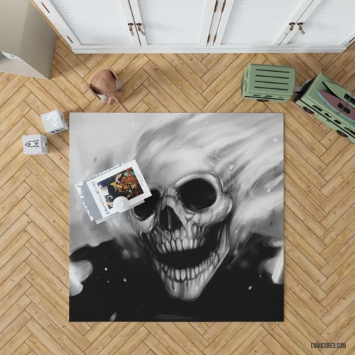 Ghost Rider Skull Haunting Stare Comic Rug