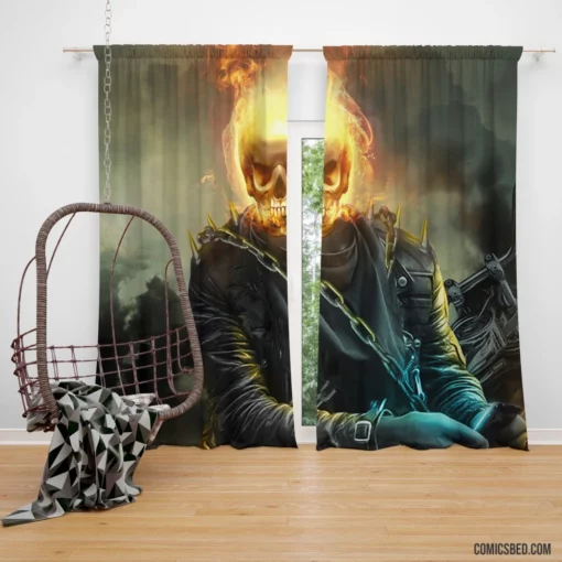 Ghost Rider Skull Spirit of Vengeance Comic Curtain