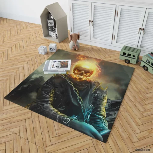 Ghost Rider Skull Spirit of Vengeance Comic Rug 1