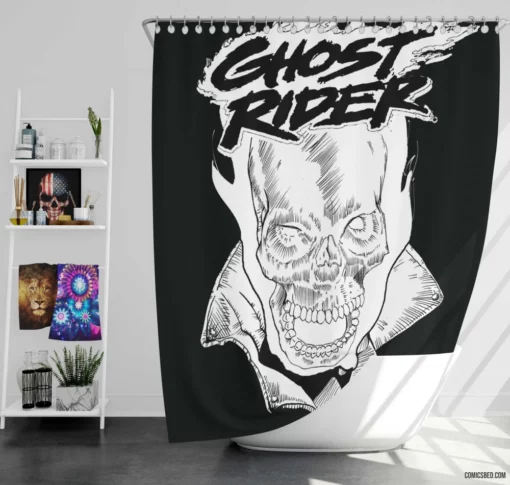 Ghost Rider Spirit Haunting Quest Comic Shower Curtain