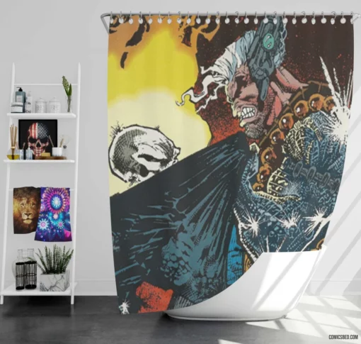 Ghost Rider Unleashed Marvel Fiery Avenger Comic Shower Curtain