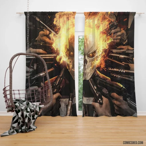 Ghost Rider Unleashed Marvel Flame Avenger Comic Curtain