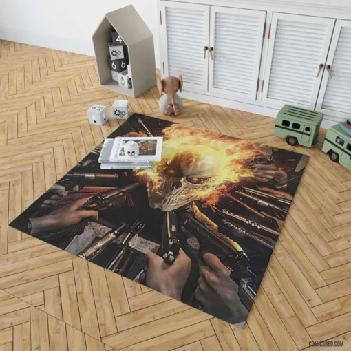 Ghost Rider Unleashed Marvel Flame Avenger Comic Rug 1