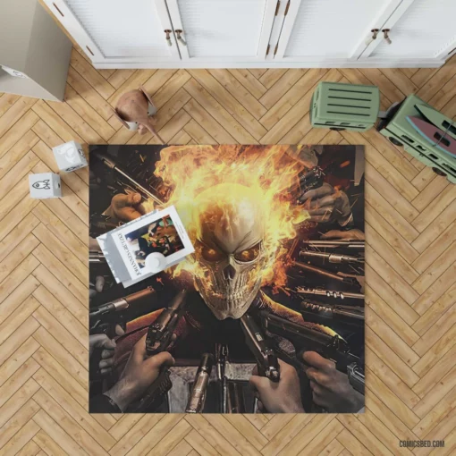 Ghost Rider Unleashed Marvel Flame Avenger Comic Rug