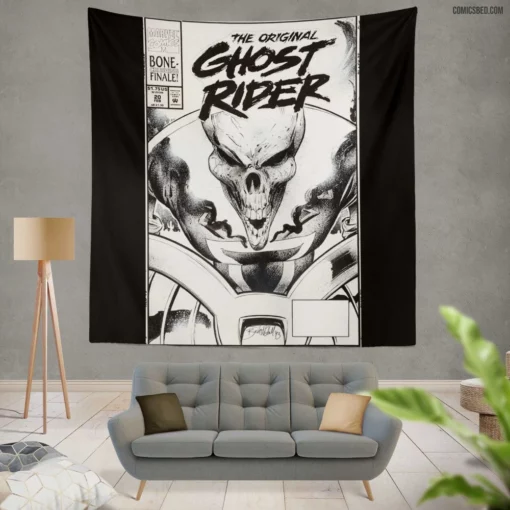 Ghost Rider Vengeance Fiery Ride Comic Wall Tapestry