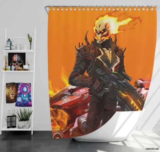 Ghost Rider Weapon Marvel Spirit Comic Shower Curtain