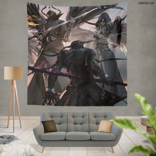 GhostBlade Angelic Fantasy Comic Wall Tapestry