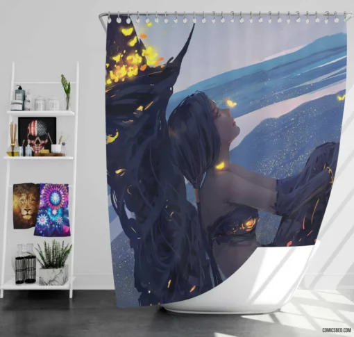 GhostBlade Ethereal Warrior Yan Haiqin Comic Shower Curtain