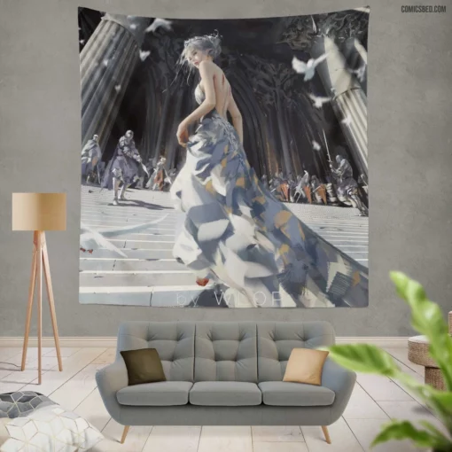 GhostBlade Fantasy Warrior Awakening Comic Wall Tapestry