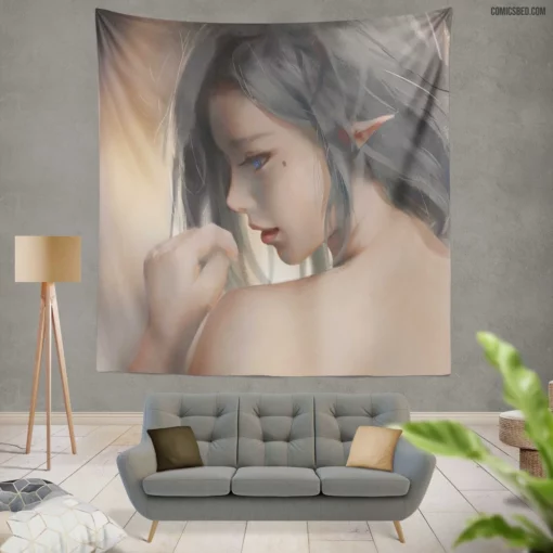 GhostBlade Fantasy Warrior Mood Comic Wall Tapestry