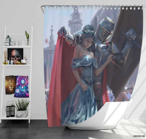 GhostBlade I will protect you Warrior Protective Comic Shower Curtain