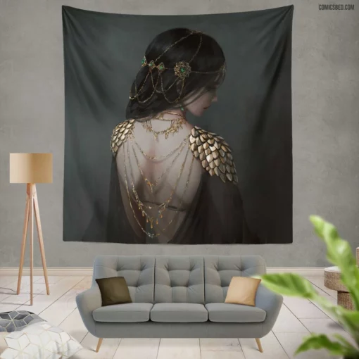 GhostBlade Woman of Elegance Comic Wall Tapestry