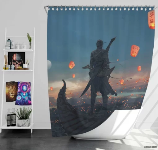 GhostBlade Yan Haiqin Woman Warrior Comic Shower Curtain