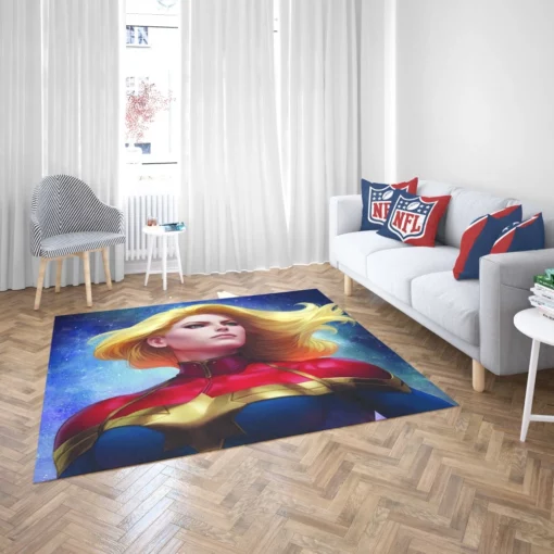 Girl Power Unleashed Captain Marvel Feats Comic Rug 2