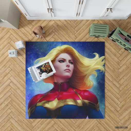 Girl Power Unleashed Captain Marvel Feats Comic Rug