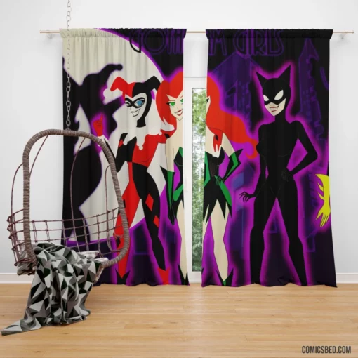 Gotham City Sirens Batgirl Catwoman Harley Quinn Comic Curtain
