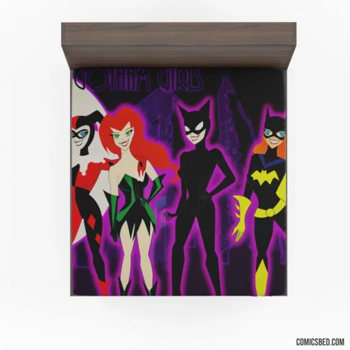 Gotham City Sirens Batgirl Catwoman Harley Quinn Comic Fitted Sheet 1