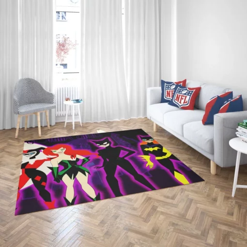 Gotham City Sirens Batgirl Catwoman Harley Quinn Comic Rug 2