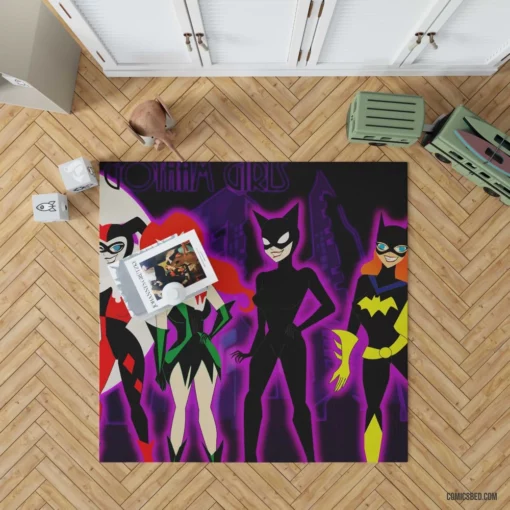 Gotham City Sirens Batgirl Catwoman Harley Quinn Comic Rug