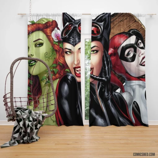 Gotham City Sirens Femme Fatales Comic Curtain