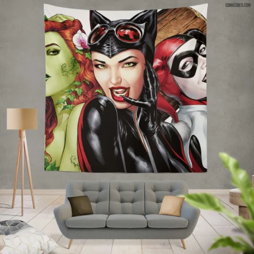 Gotham City Sirens Femme Fatales Comic Wall Tapestry