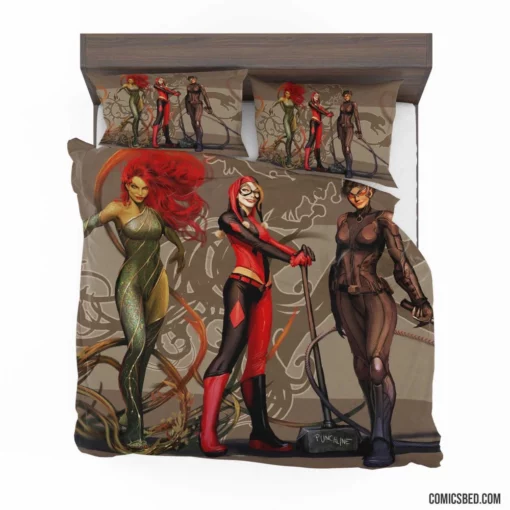 Gotham City Sirens Poison Ivy Harley Quinn Comic Bedding Set 1