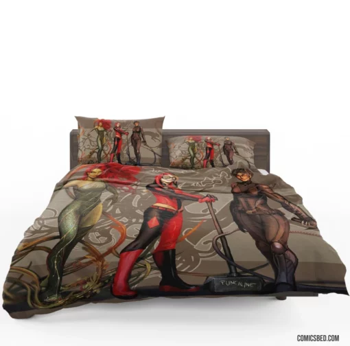 Gotham City Sirens Poison Ivy Harley Quinn Comic Bedding Set