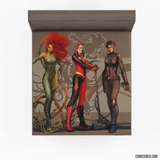 Gotham City Sirens Poison Ivy Harley Quinn Comic Fitted Sheet 1