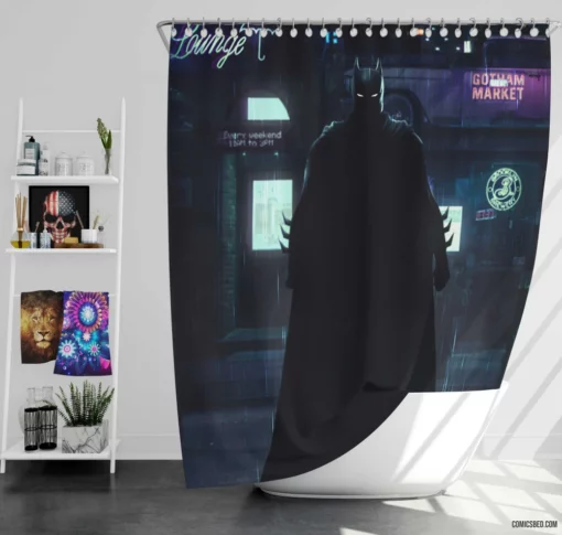 Gotham Noir Shadows of Batman Comic Shower Curtain