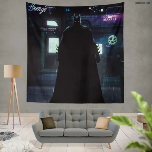 Gotham Noir Shadows of Batman Comic Wall Tapestry