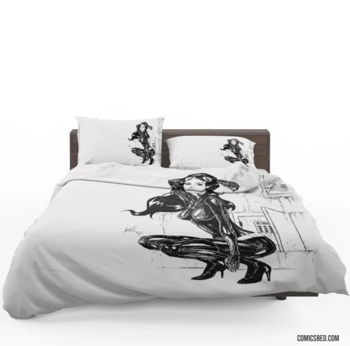 Gotham Shadowy Seductress Catwoman Comic Bedding Set