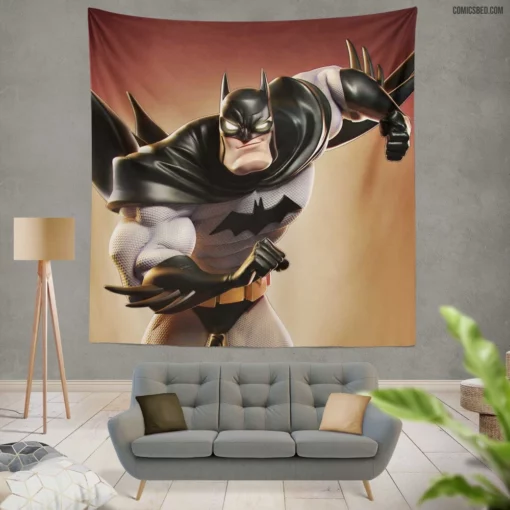 Gotham Under Siege The Dark Knight Battle Comic Wall Tapestry