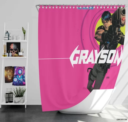 Grayson Nightwing Identity Comic Shower Curtain