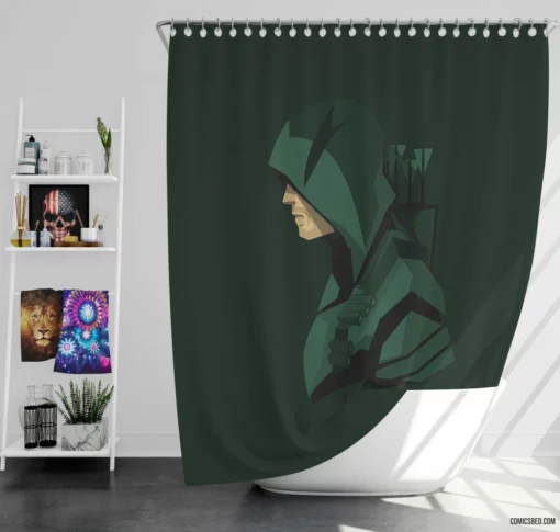 Green Arrow Chronicles DC Archer Hero Comic Shower Curtain