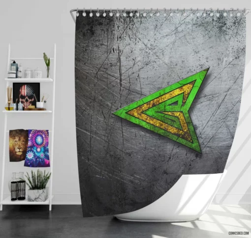 Green Arrow Logo DC Archer of Justice Comic Shower Curtain