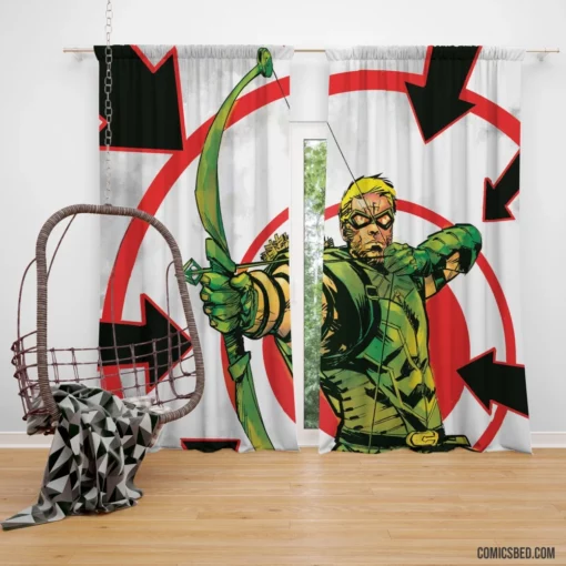 Green Arrow Vigilante Archer Comic Curtain