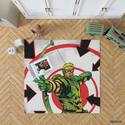 Green Arrow Vigilante Archer Comic Rug