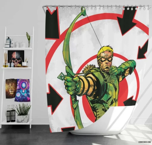 Green Arrow Vigilante Archer Comic Shower Curtain