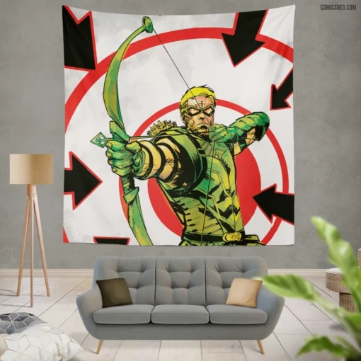 Green Arrow Vigilante Archer Comic Wall Tapestry