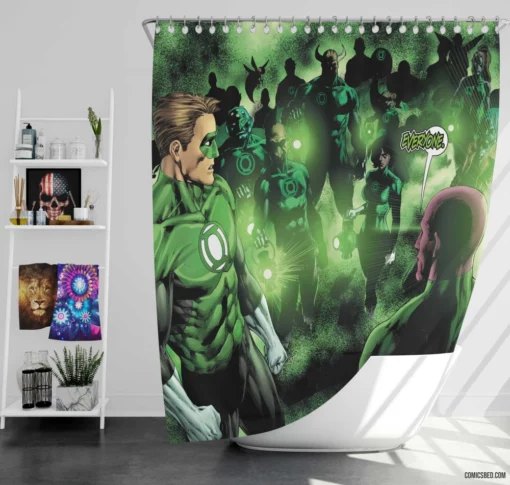 Green Lantern Corps Galactic Guardians Comic Shower Curtain