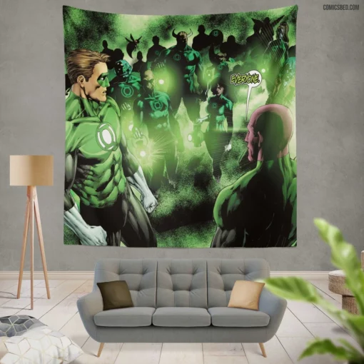 Green Lantern Corps Galactic Guardians Comic Wall Tapestry