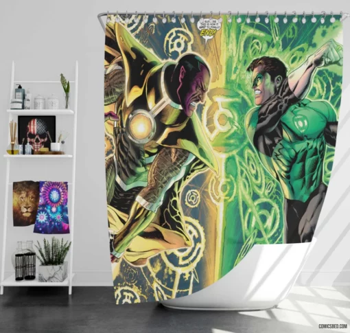 Green Lantern Corps Guardians of Light Comic Shower Curtain