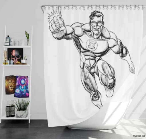 Green Lantern Cosmic Protectors Comic Shower Curtain