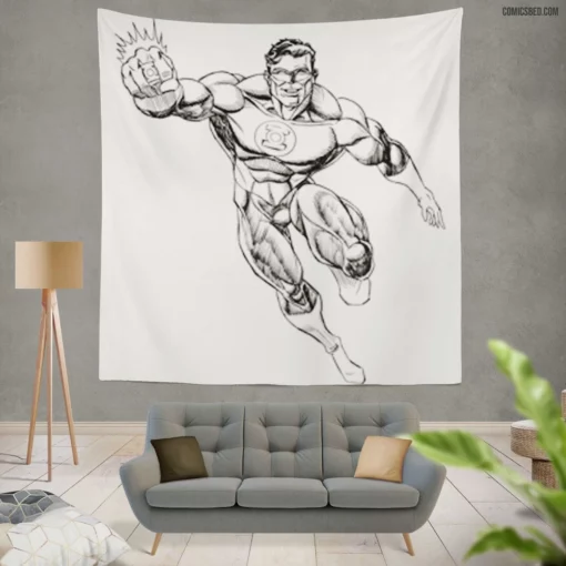 Green Lantern Cosmic Protectors Comic Wall Tapestry