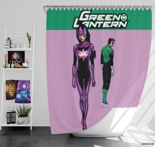 Green Lantern Ring Adventures Comic Shower Curtain