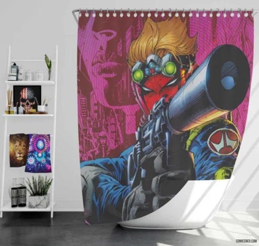 Grifter Shadowy Operative Comic Shower Curtain