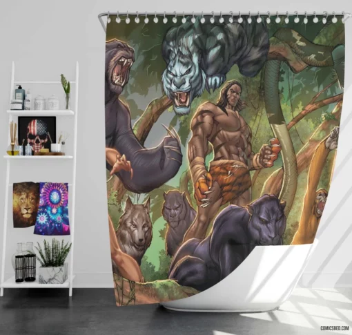 Grimm Fairy Tales Jungle Book Comic Shower Curtain